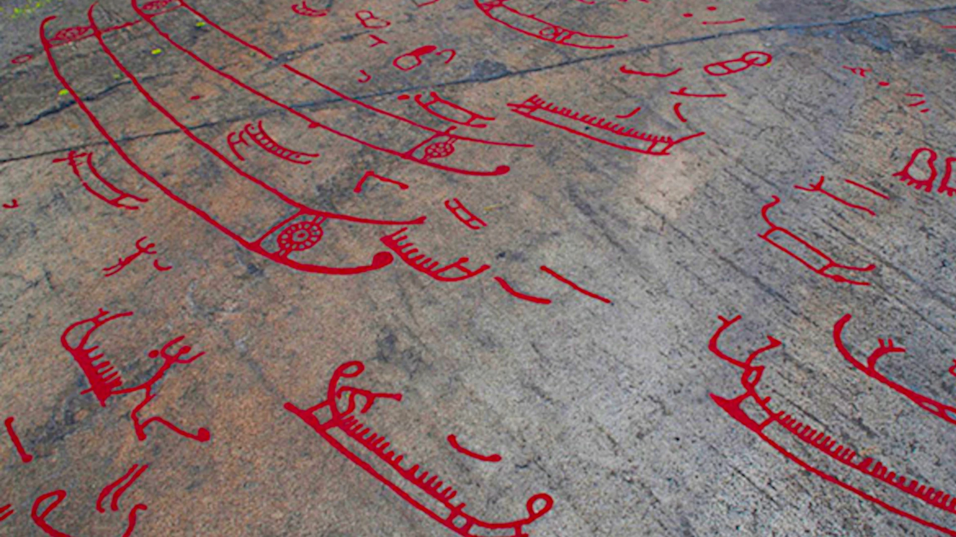 Rock carvings from the Bronze Age, a 1000-year period before the Early Iron Age.